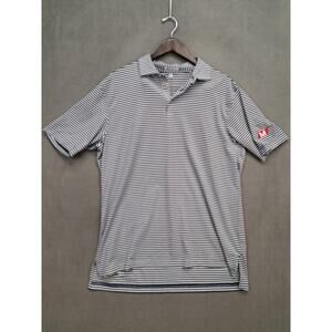 Peter Millar Polo Shirt Mens L Large Blue White Golf Casual Preppy Sea Island